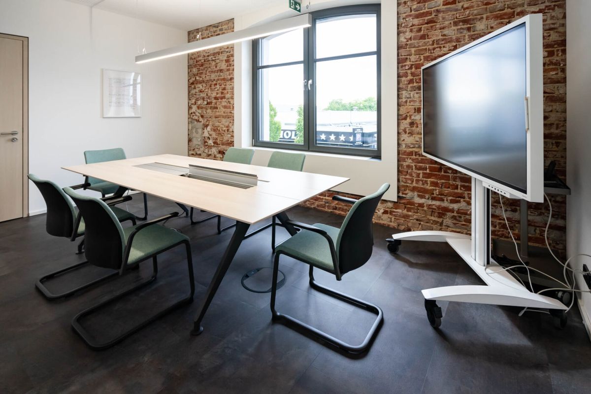 Der moderne Teambereich. Ideen können dank der flexiblen Medientechnik leicht und schnell geteilt werden
